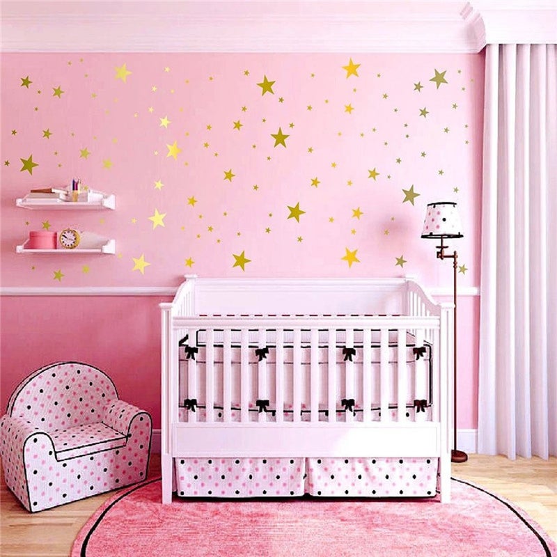 YOKIND 117Pcs Gold Stars Wall Decal Stars Pattern DIY Wall Stickers for Kids Rooms Home Decor - Image 2